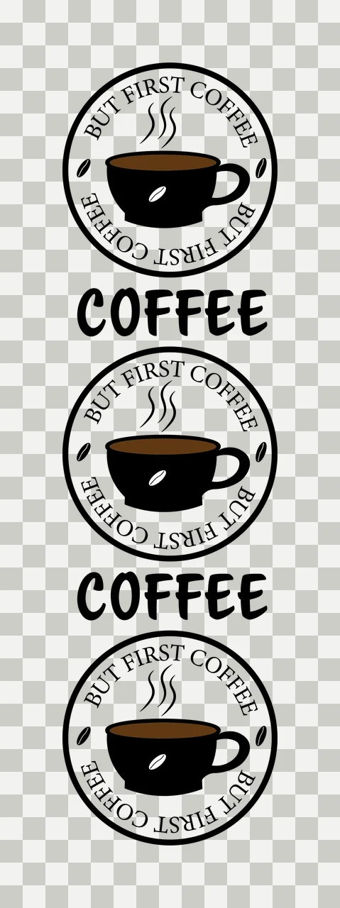 But First Coffee Coffee Mug Designs cup steaming mugs circles transparency and detail preview thumbnail