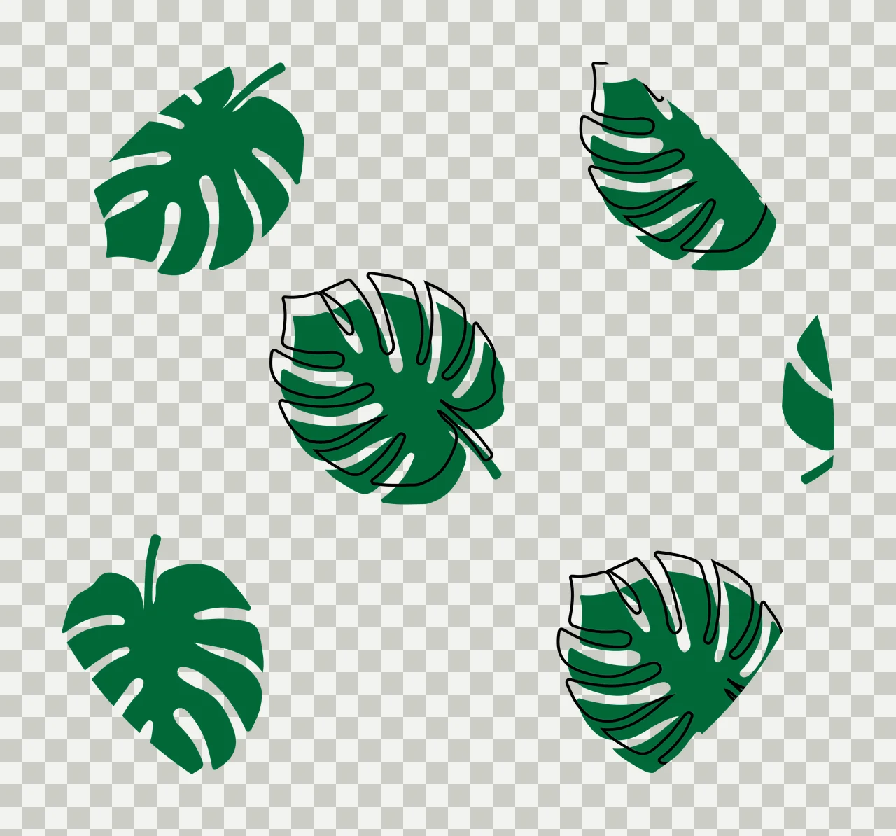 Keychain Black Circle With White Line Leaves pattern minimalist art transparency and detail preview thumbnail