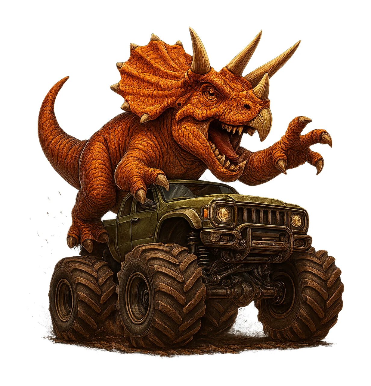 Dinosaur Monster Truck Rex Birthday Design Cartoon Dino