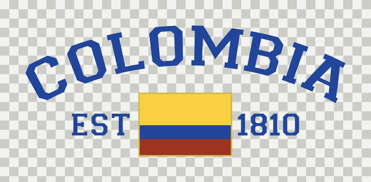 Colombia Est 1810 Text Logo stating date rectangle typography transparency and detail preview thumbnail