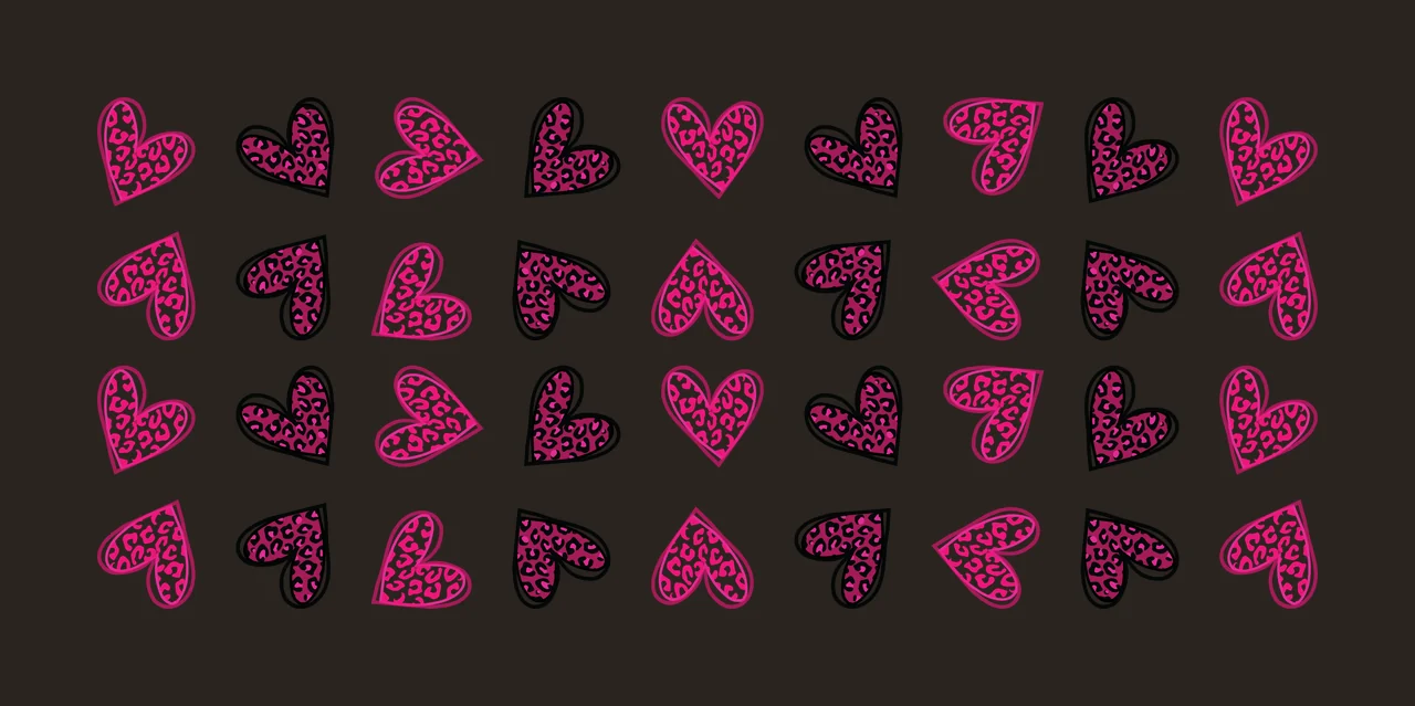 Hearts Can Glass Wrap Leopard Print Pattern Grid heart black contrast preview thumbnail