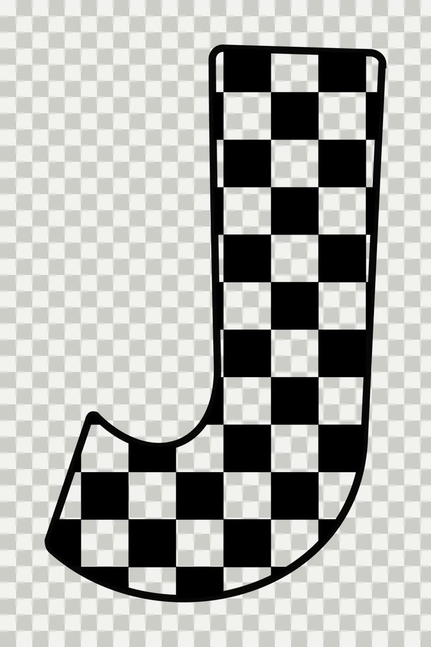 Can Glass Wrap J Letter With Checkerboard Pattern transparency and detail preview thumbnail