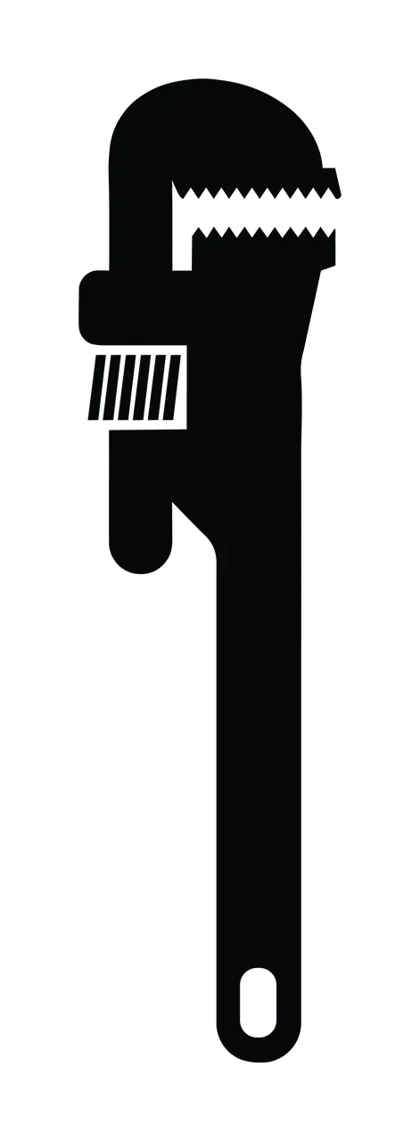 Black Silhouette Of A Heavy Duty Adjustable Plumbing wrench