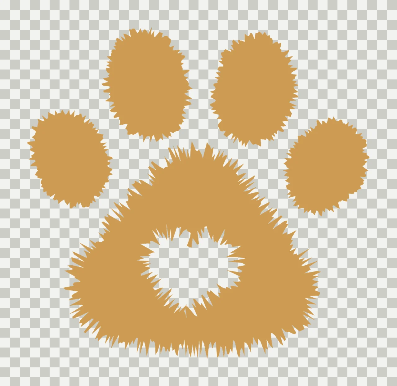 Paw Print With Heart Cutout Graphic stationary silhouette black transparency and detail preview thumbnail