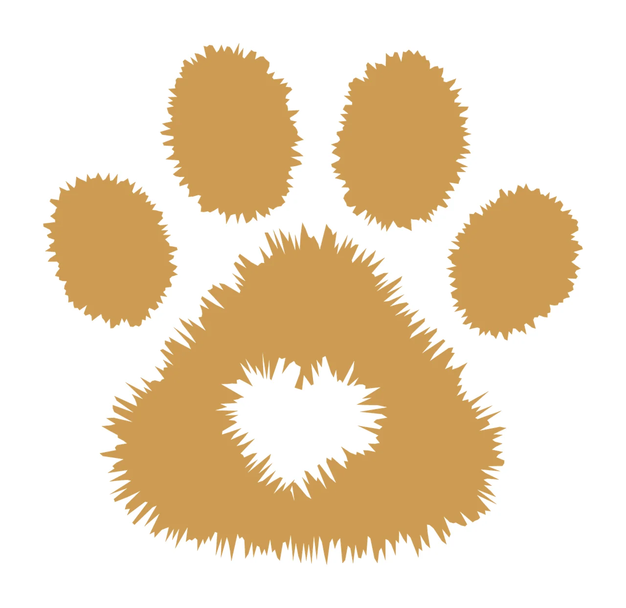 Paw Print With Heart Cutout Graphic stationary silhouette black