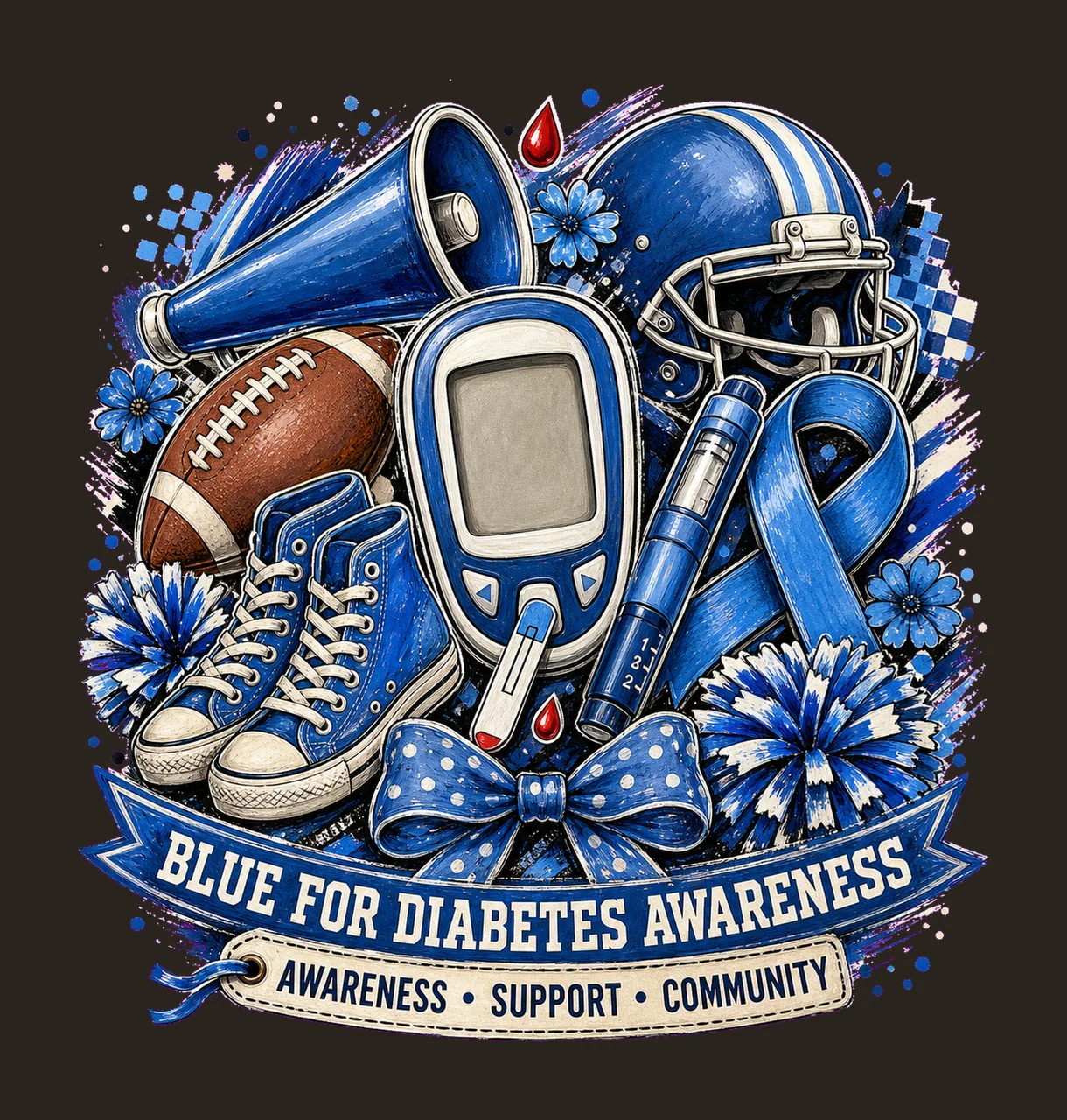 Football Diabetes Awareness Pep Collage bundle 04 contrast preview thumbnail