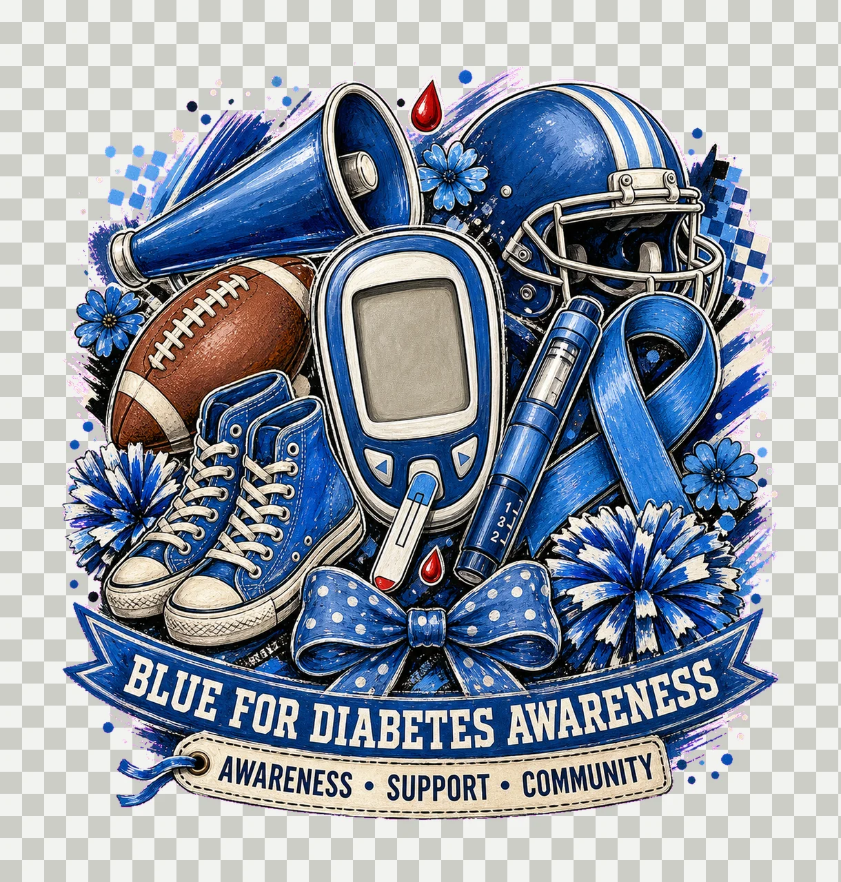 Football Diabetes Awareness Pep Collage bundle 04 transparency and detail preview thumbnail