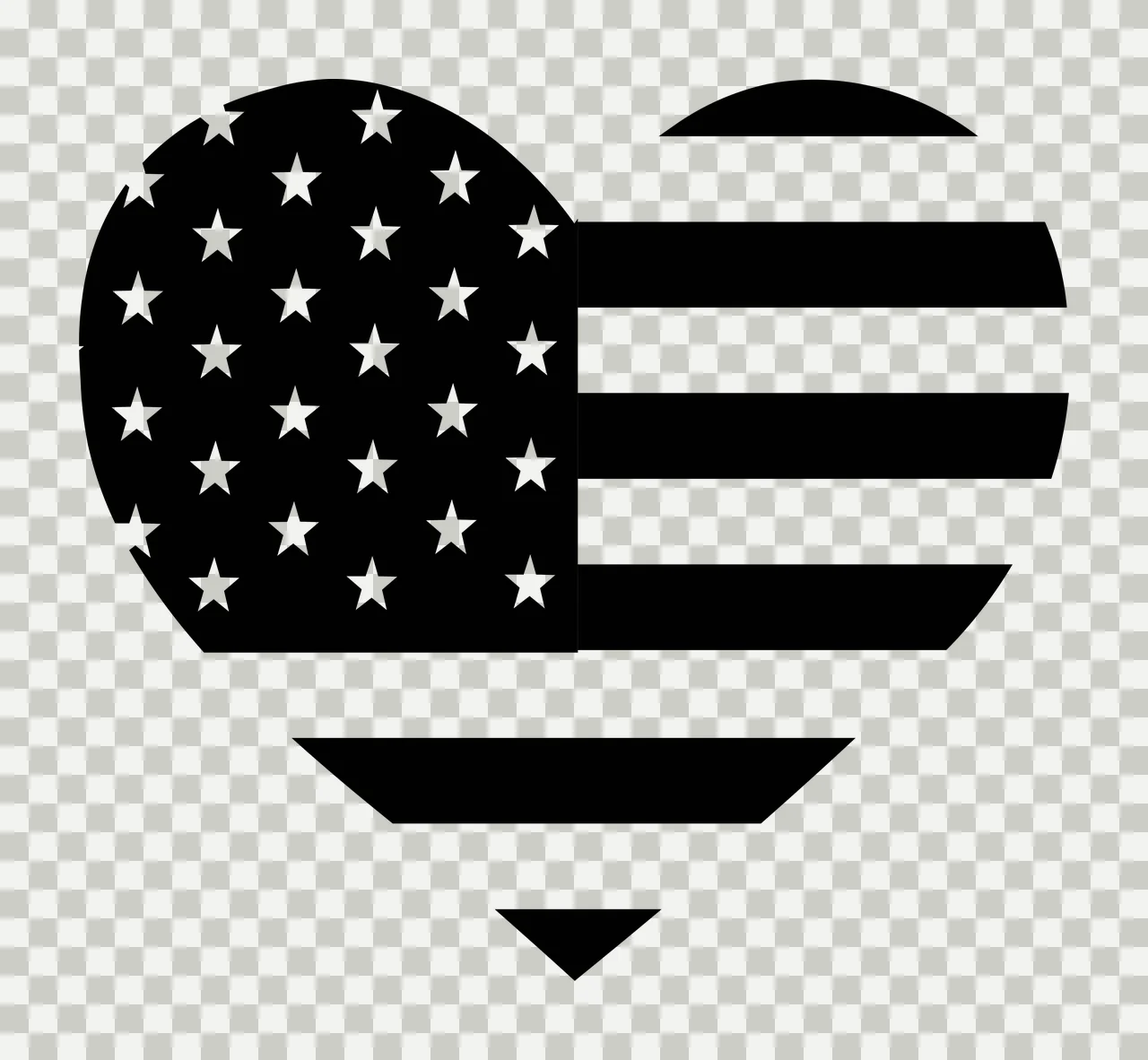 Keychain Heart Shape With Stars And Stripes flag pattern contained transparency and detail preview thumbnail