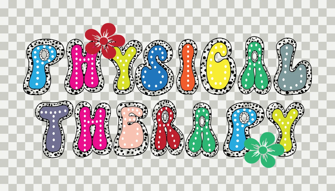 Physical Therapy Lettering With Flowers flower letter retro transparency and detail preview thumbnail