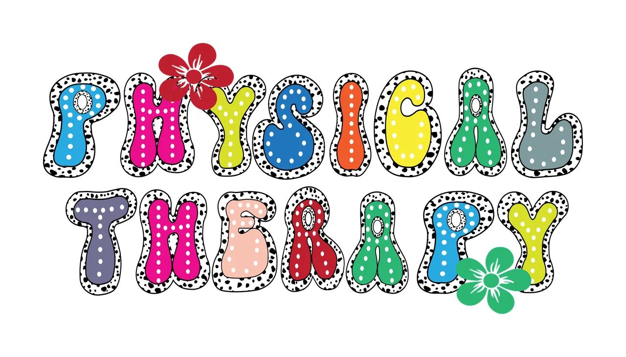 Physical Therapy Lettering With Flowers flower letter retro