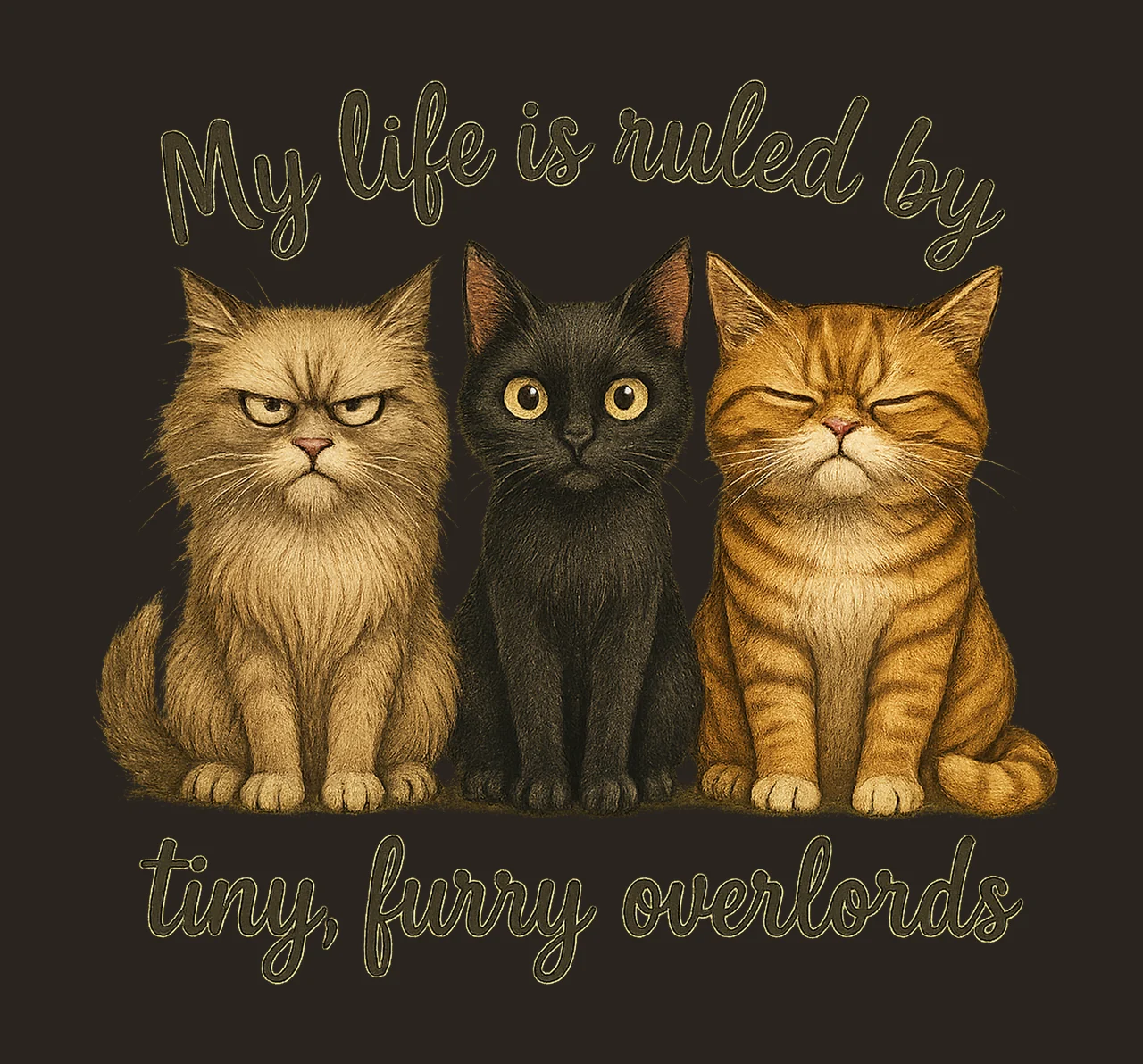 Funny Cat Tiny Furry Overlords Sublimation Design Cat Shirt contrast preview thumbnail