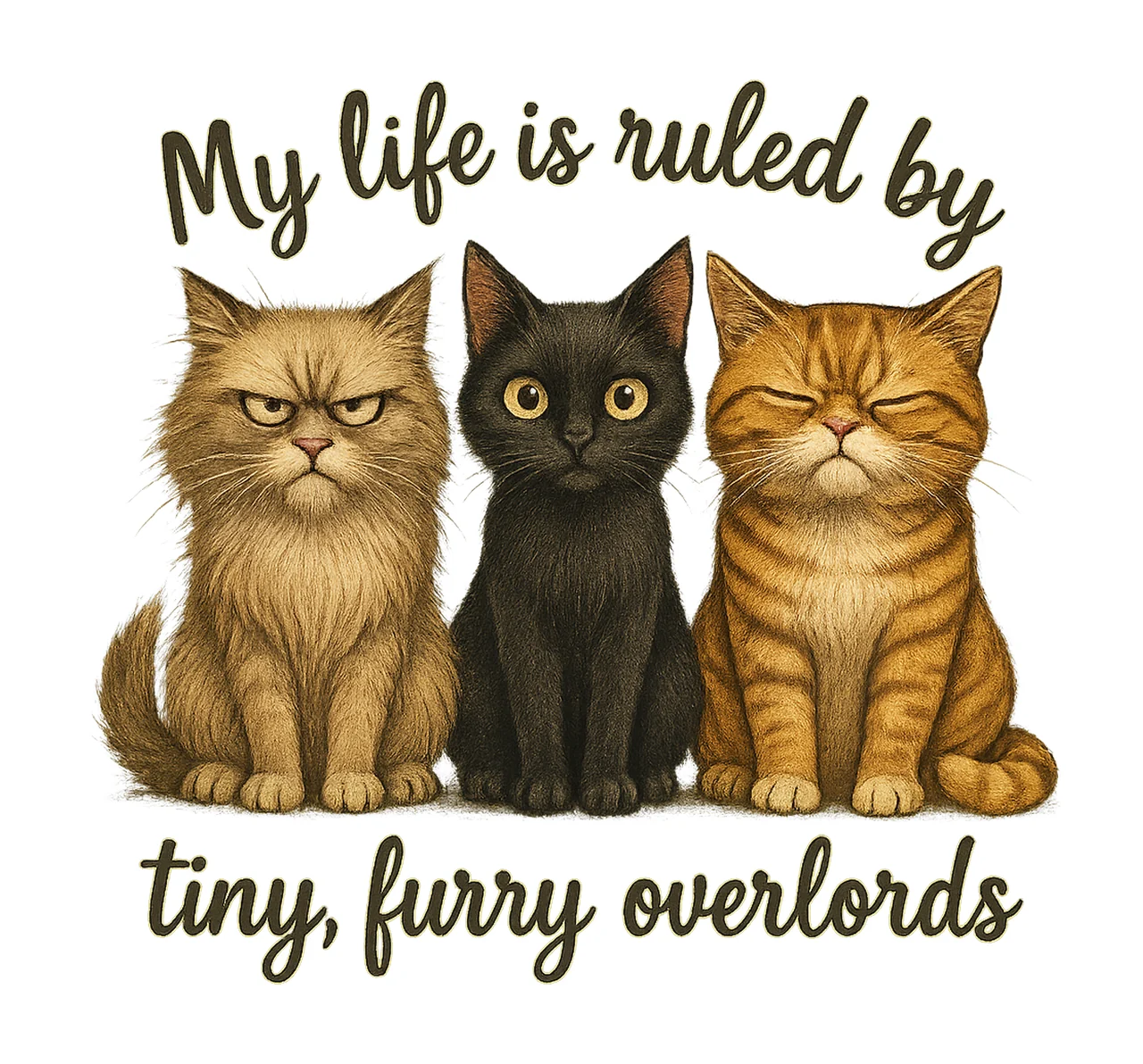 Funny Cat Tiny Furry Overlords Sublimation Design Cat Shirt