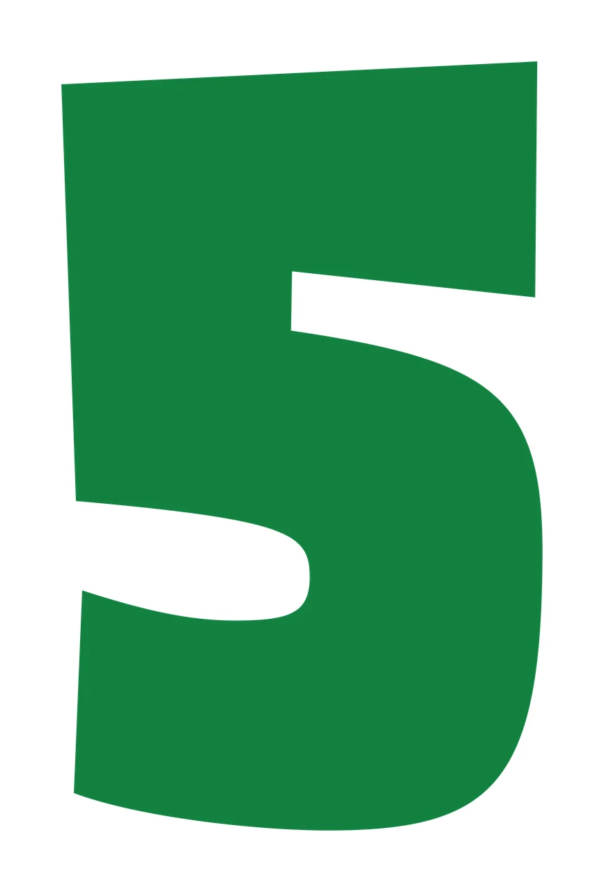 5 Bold Black Number Five Digit Centered typography minimalist