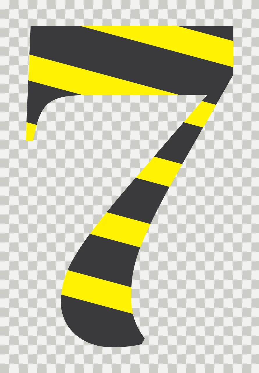 Number 7 Bold Black Numeral Seven With Subtle Textured Lines transparency and detail preview thumbnail