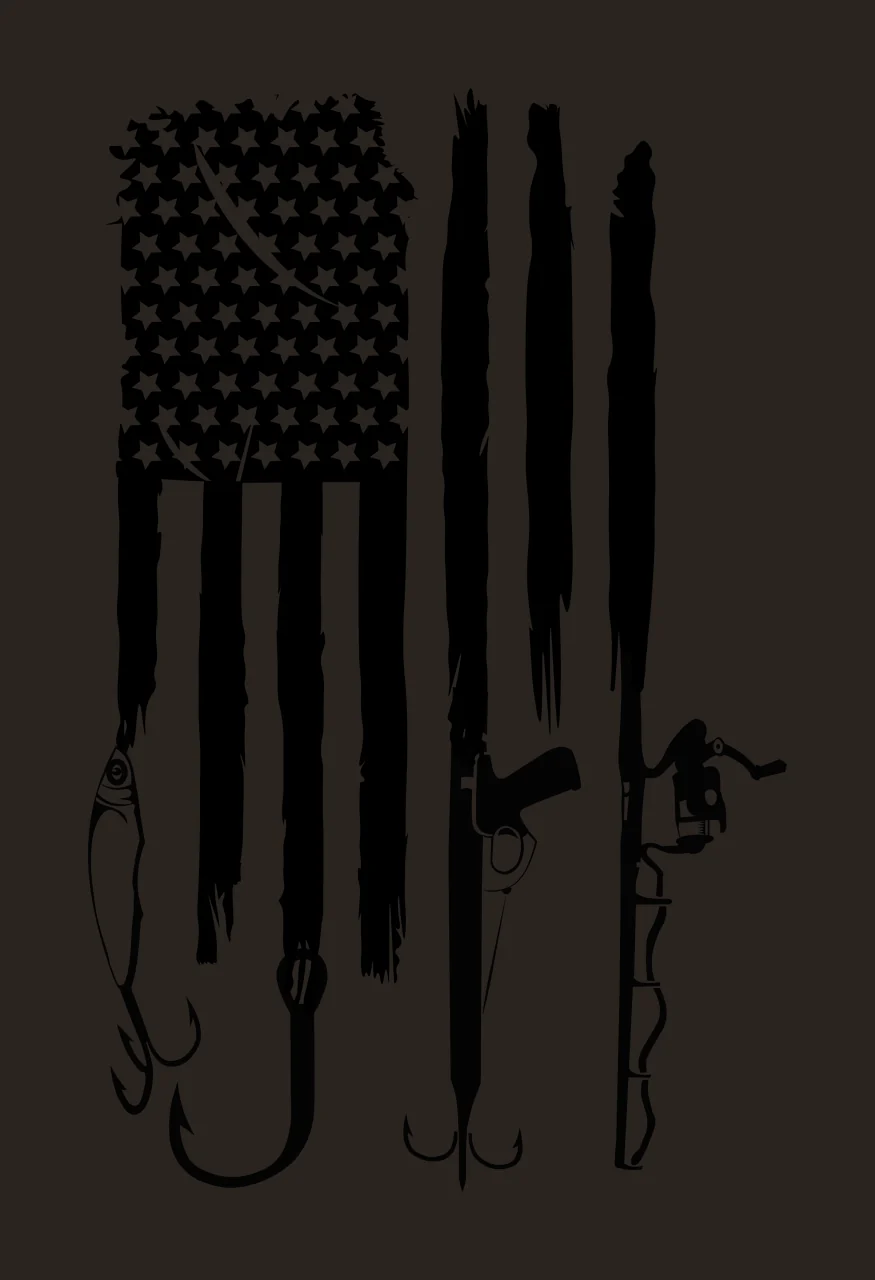 Fishing Usa Flag Gear Graphic Element stars stripes lure hook contrast preview thumbnail