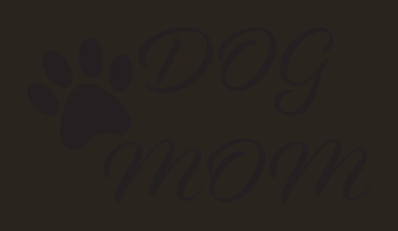 DOG mom Typography Design with paw print, script text and calligraphy lettering in black and white contrast preview thumbnail