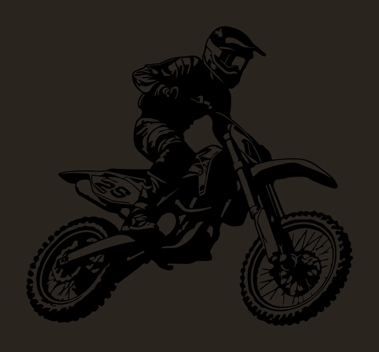 Dirt Bike Rider Graphic Silhouette motorcycle riding helmet contrast preview thumbnail