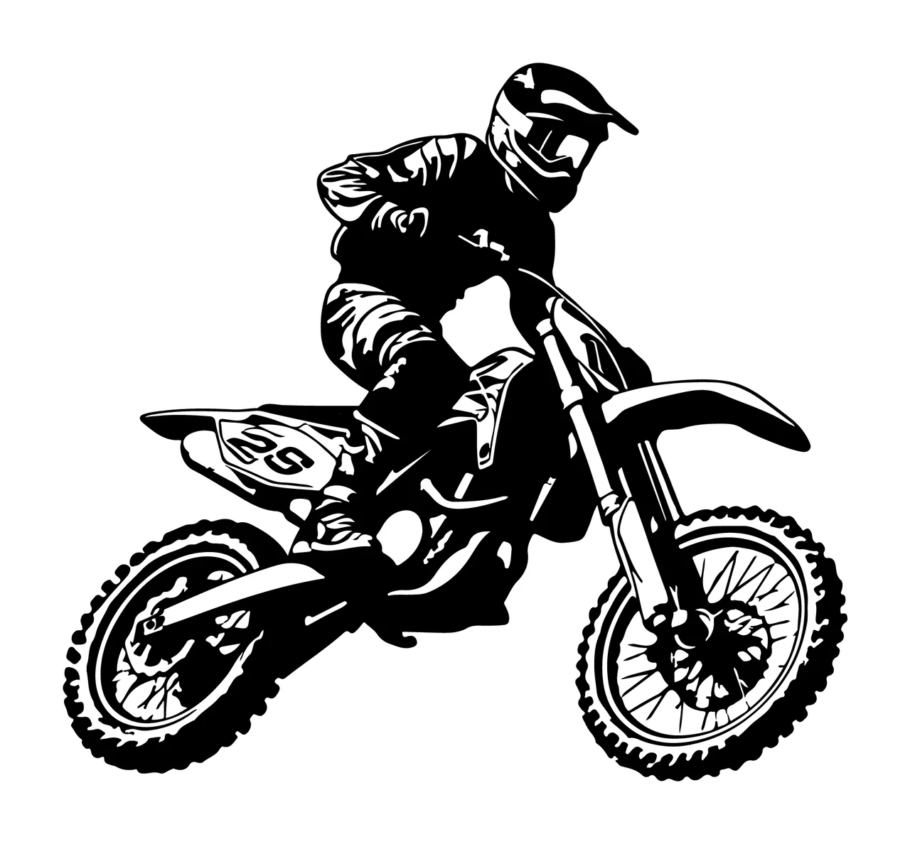 Dirt Bike Rider Graphic Silhouette motorcycle riding helmet