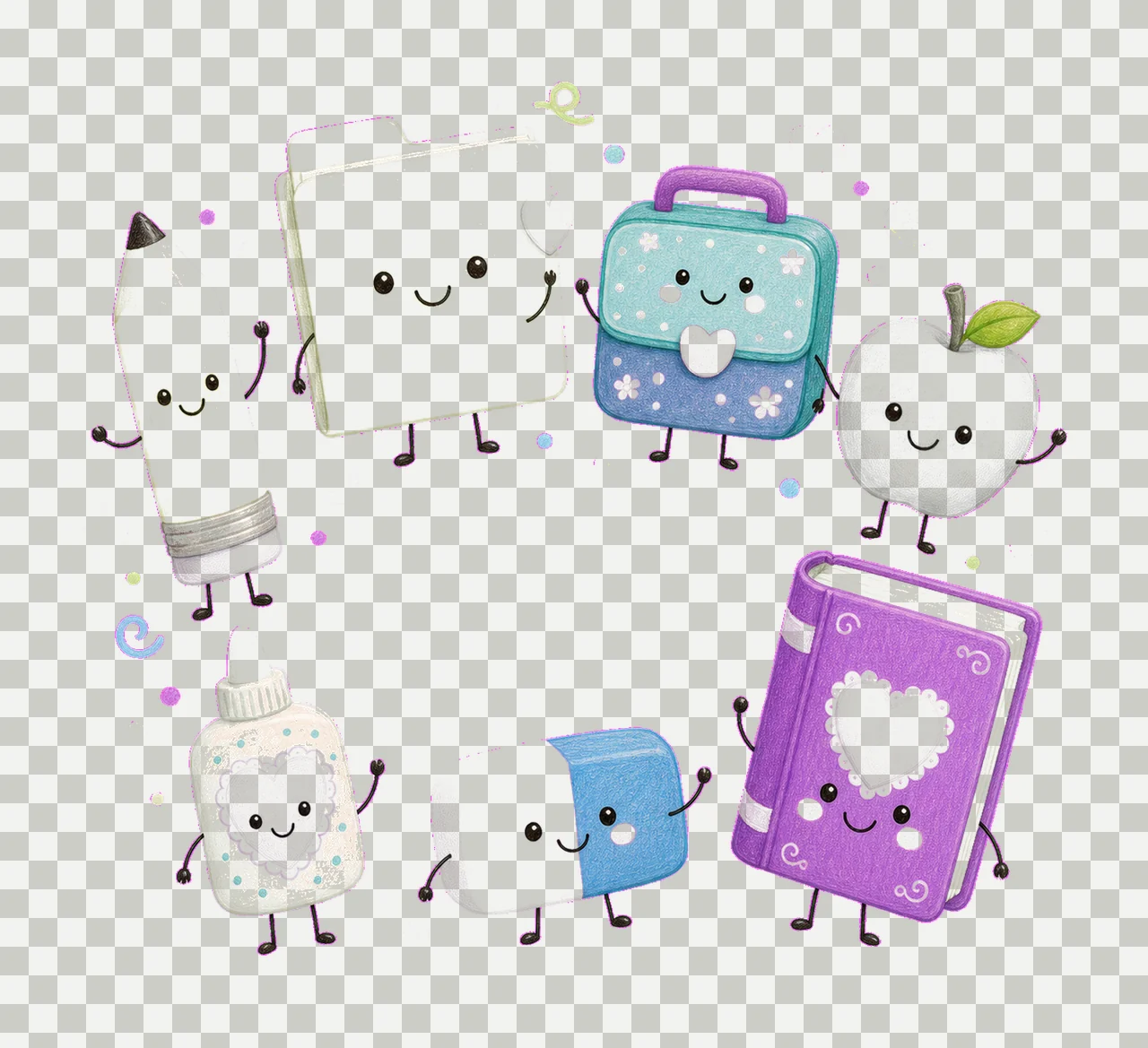 Teachers Aide School Employee Doodles Cute Variation C transparency and detail preview thumbnail