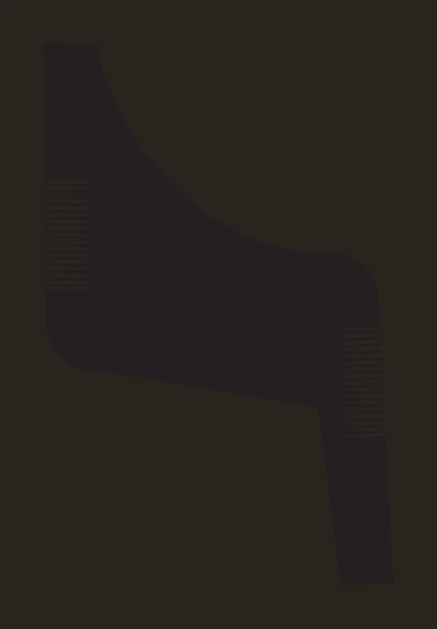 Silhouette of a black comb Illustration with white teeth contrast preview thumbnail