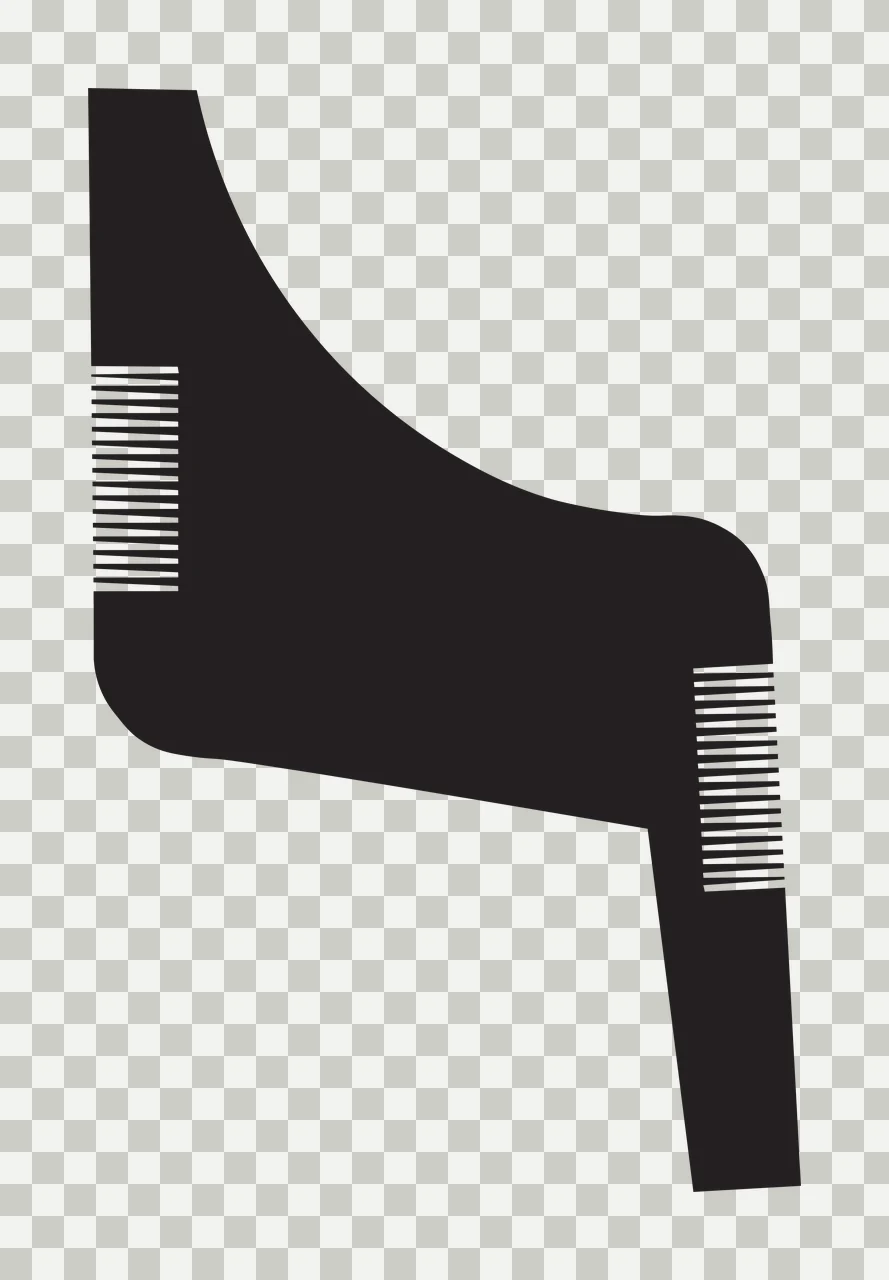 Silhouette of a black comb Illustration with white teeth transparency and detail preview thumbnail