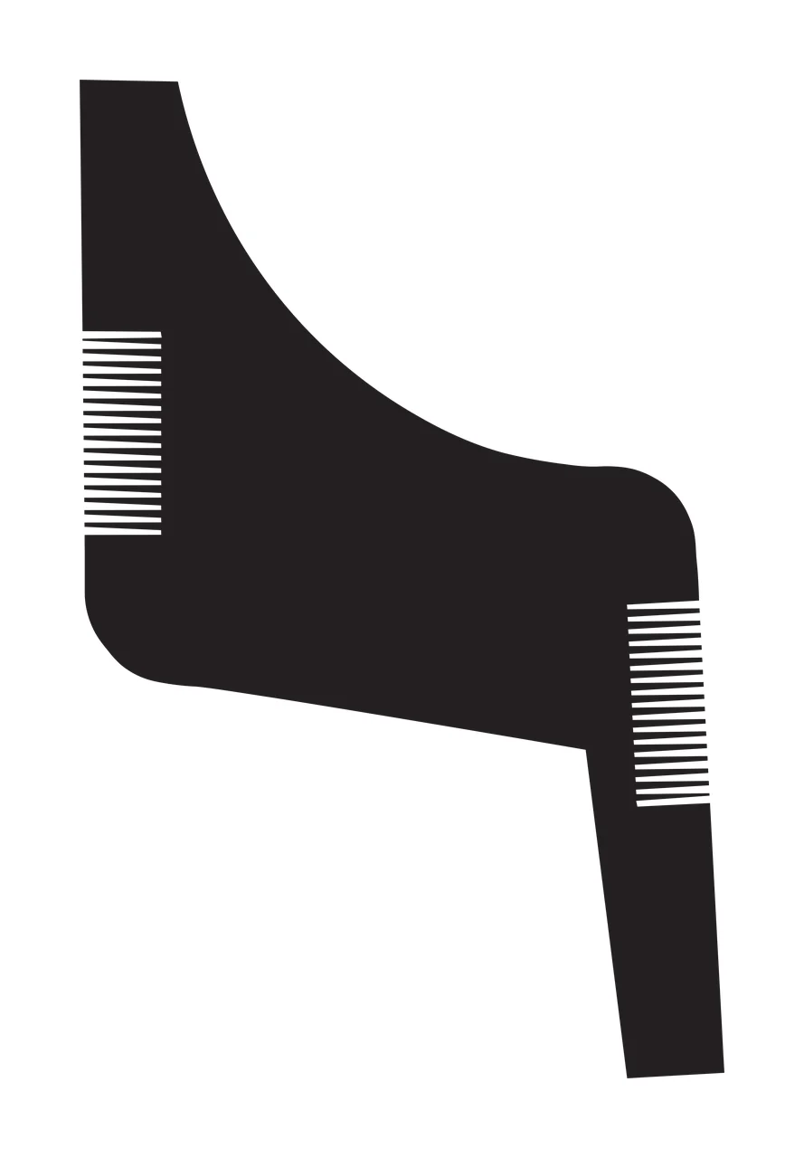 Silhouette of a black comb Illustration with white teeth