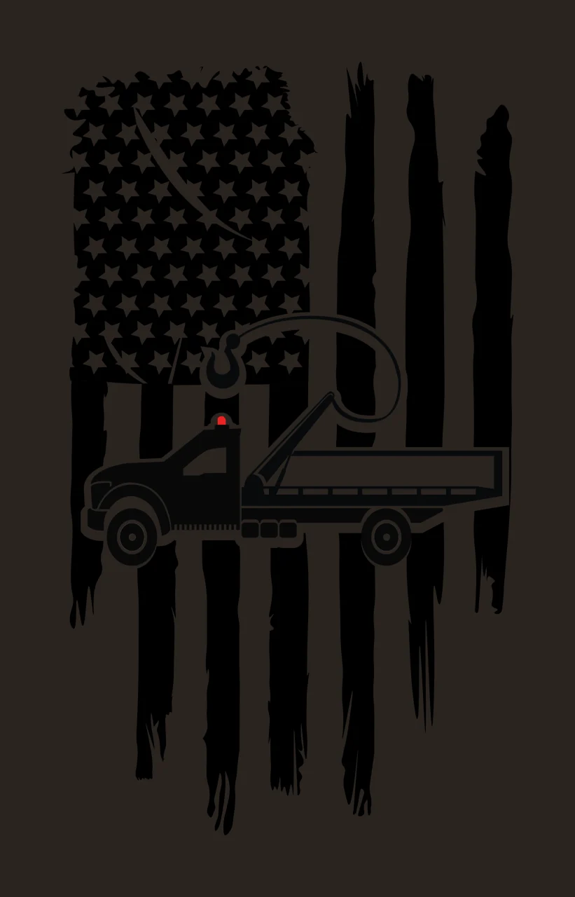 Tow Flag Truck Silhouette On Design black white plain vehicle contrast preview thumbnail