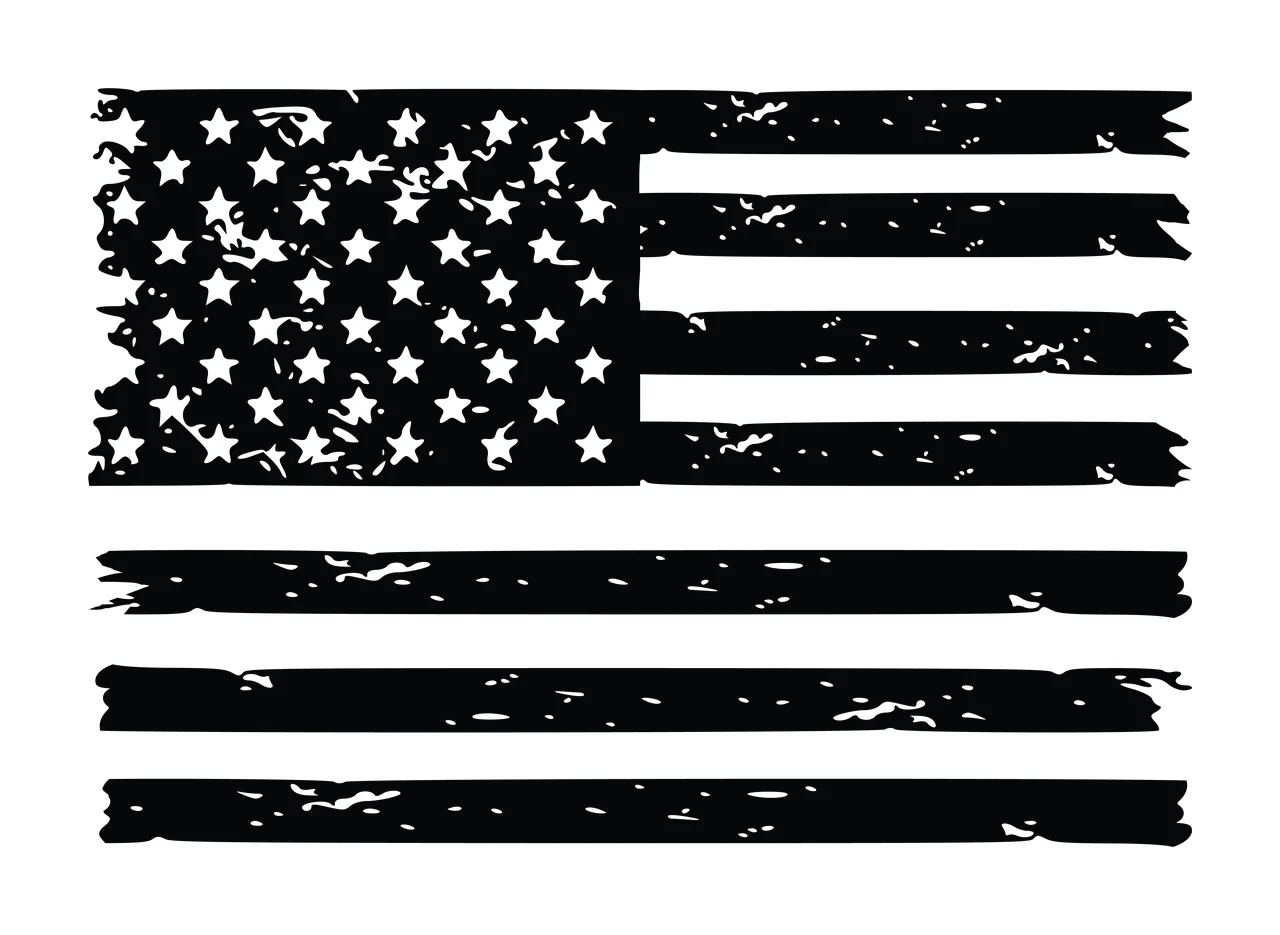 Flag Distressed Graphic With Two Black Horizontal Stripes displaying