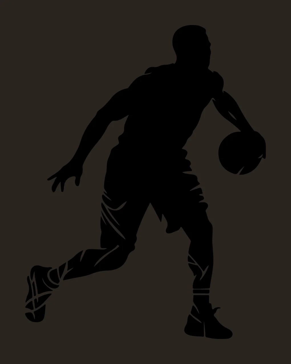 Player Basketball Dribbling Ball Silhouette person black white contrast preview thumbnail