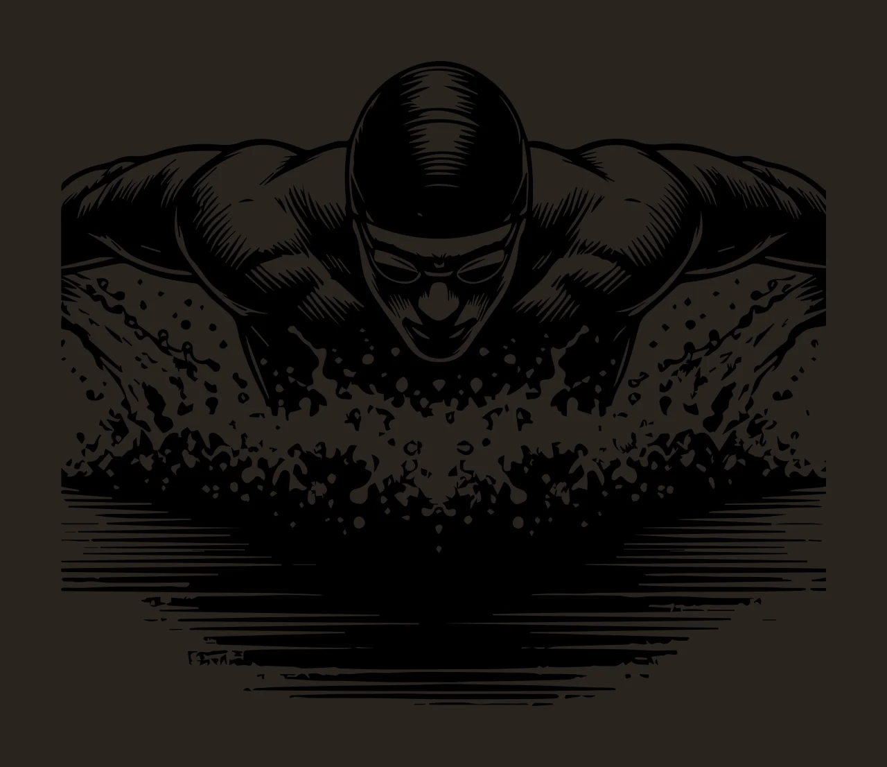 Swimming Swimmer In Butterfly Stroke Water Wave Goggles Engraving contrast preview thumbnail