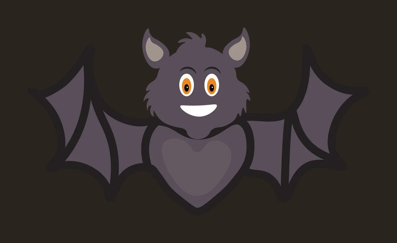 Animal Cartoon Bat Silhouette With Pointed Ears flying wings contrast preview thumbnail