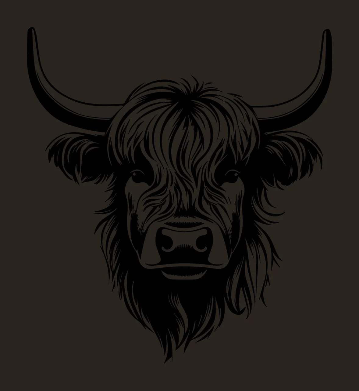 High Contrast Horned Animal Portrait head horns fur line art contrast preview thumbnail