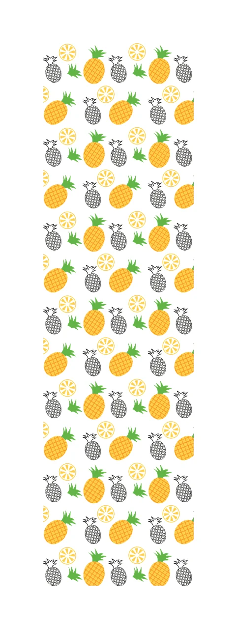 Pineapple And Citrus Slice Pattern black white fruit monochrome