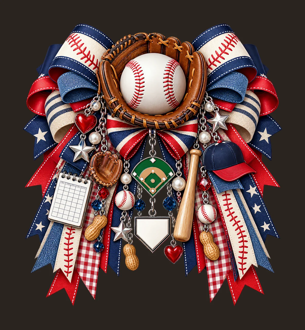 Baseball PNG, Baseball and Glove Coquette Bow, No Text Sublimation Clipart, Transparent Digital Download contrast preview thumbnail