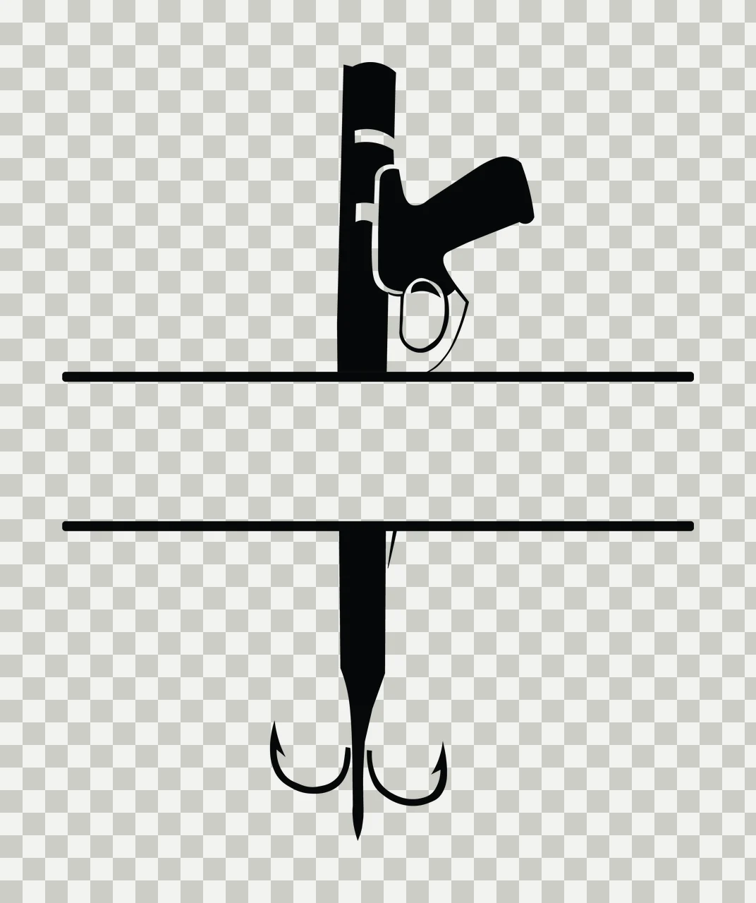 Can Glass Wrap Firearm And Hook Split Frame transparency and detail preview thumbnail