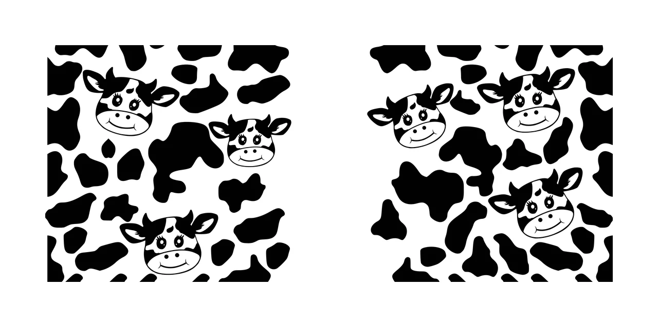 Cow Can Glass Wrap Black And White Cattle pattern repeating
