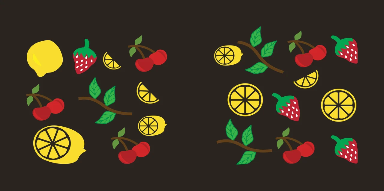 Can Glass Wrap Assorted Fruit And Leaf Silhouette lemon cherry contrast preview thumbnail