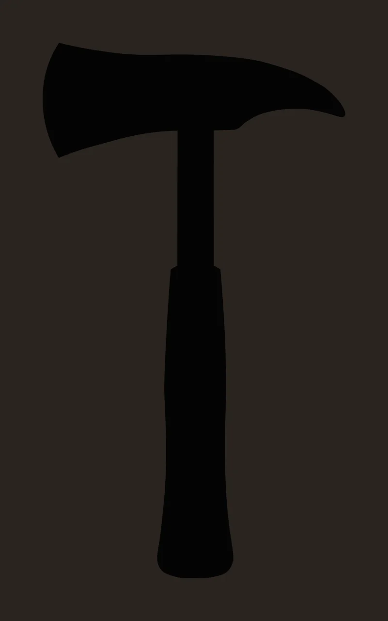 A Black Fire Axe Silhouette With Long Vertical blade handle contrast preview thumbnail