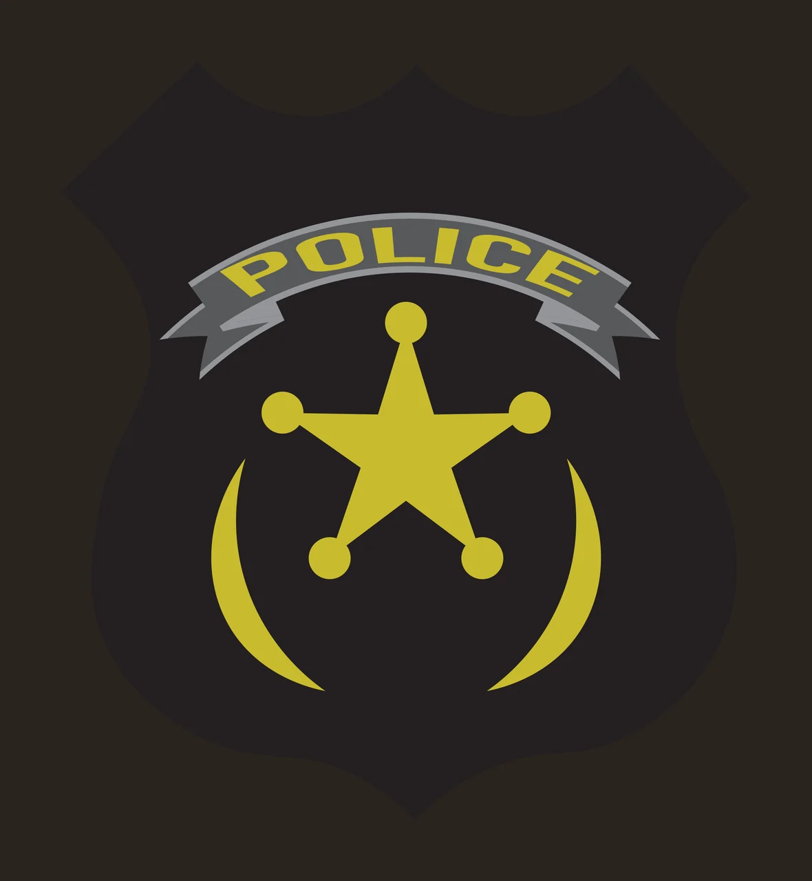 Simple Black Emblem Shape With A Notched Top static shield contrast preview thumbnail