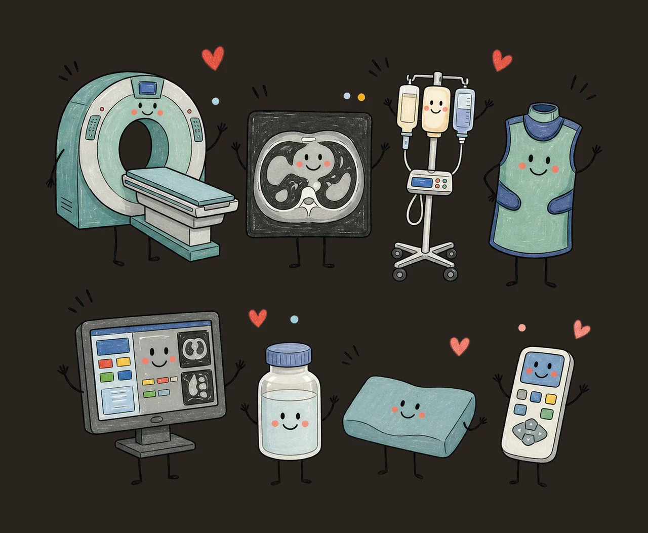 CT Scan Tech Doodle Crew Cute Radiology CAT Variation D contrast preview thumbnail