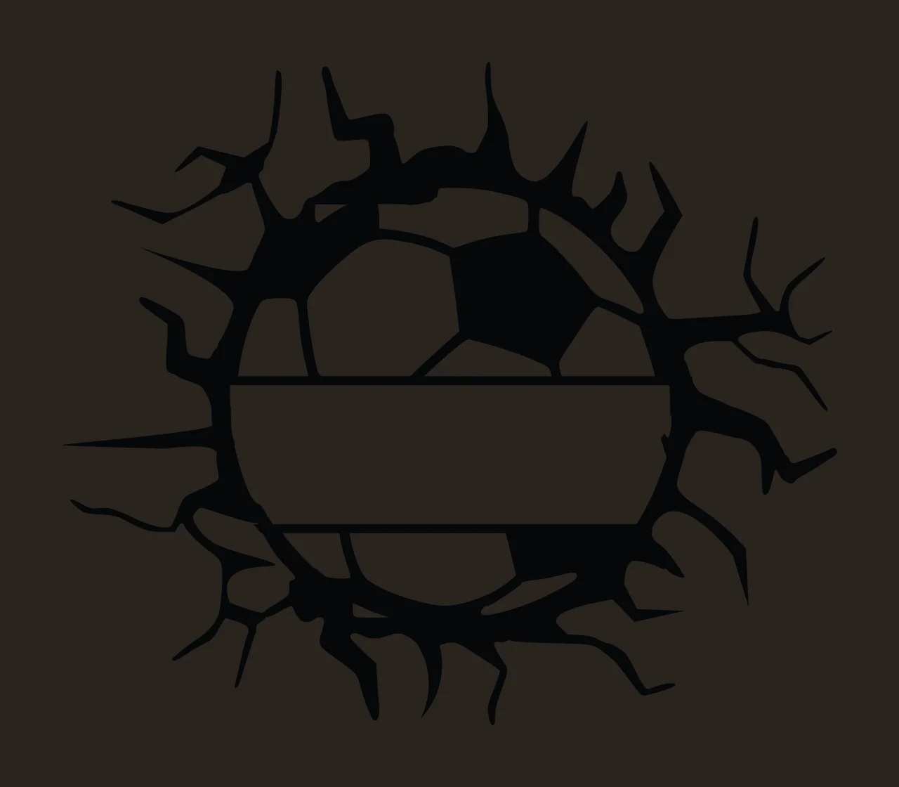 Soccer Black And White Ball Graphic With Central cracking banner contrast preview thumbnail
