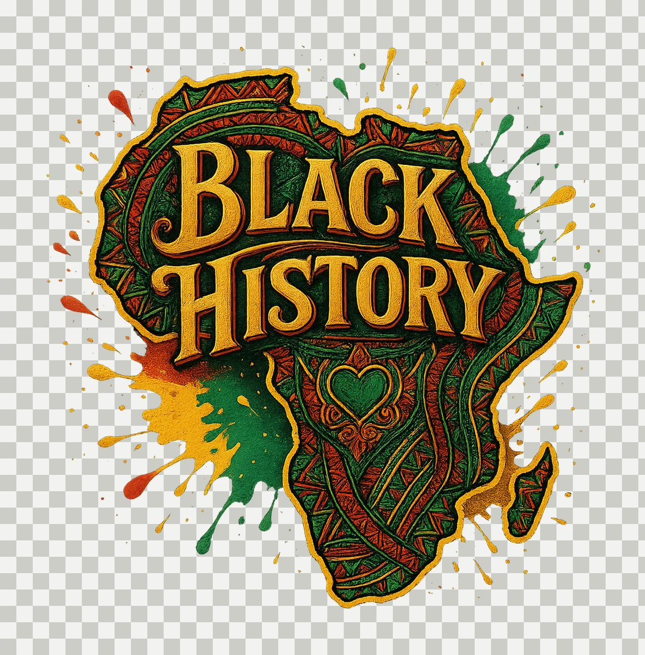 Am Black History Map Juneteenth Design Black History Month transparency and detail preview thumbnail