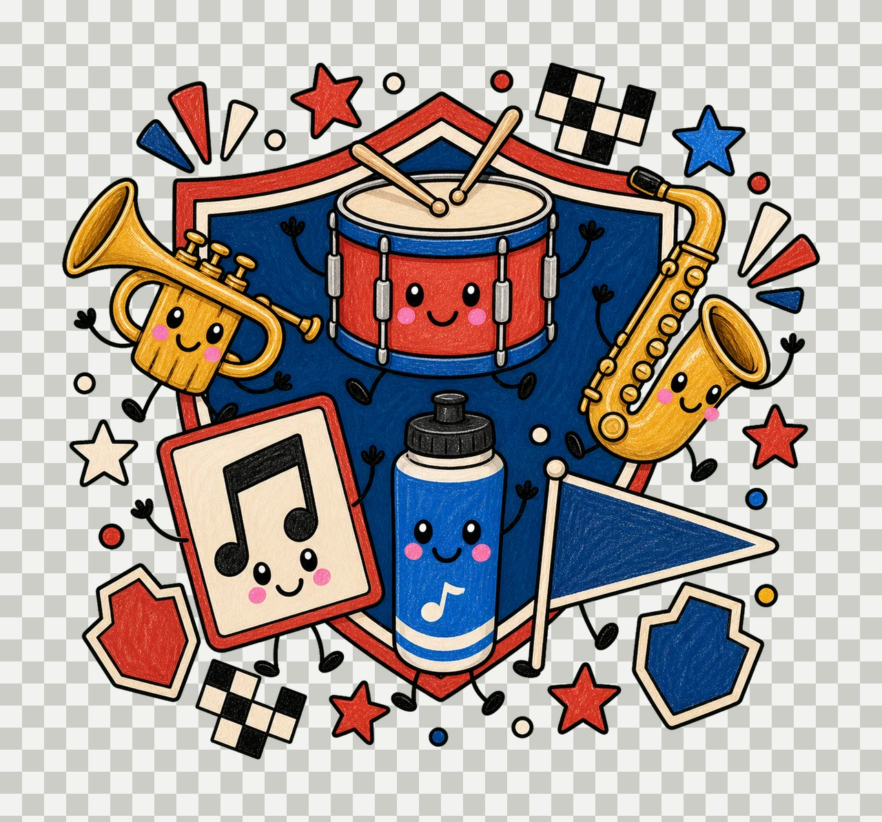 marching band game day 03 retro varsity sublimation instant transparency and detail preview thumbnail