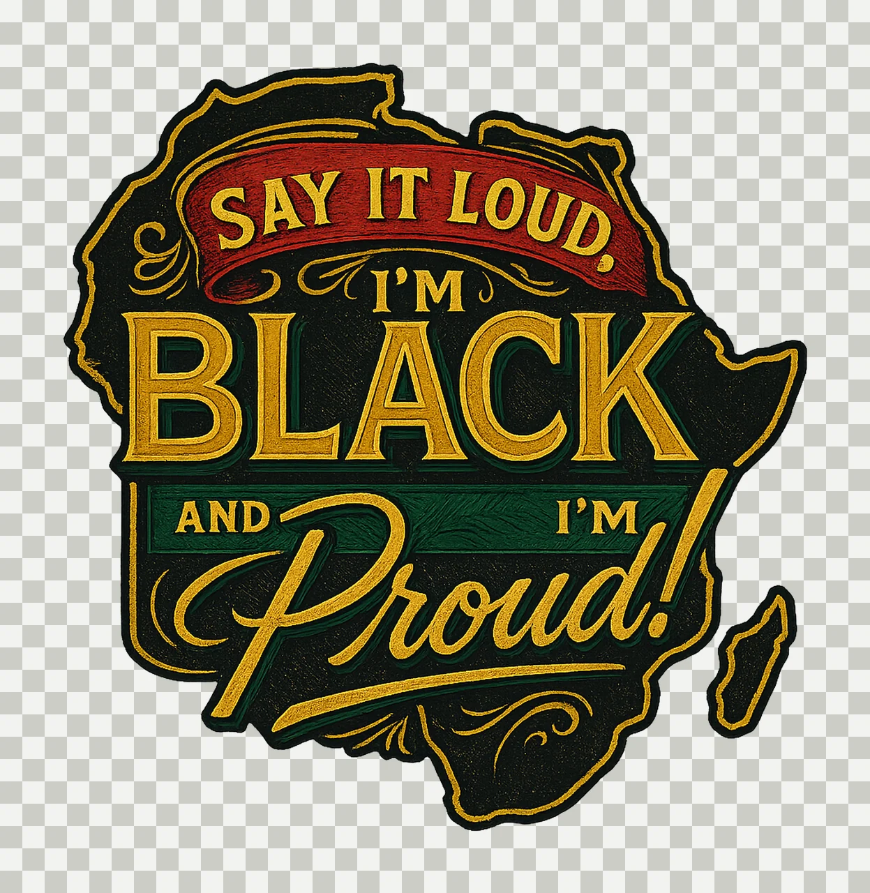 Im Black and Im Proud Black History Month Sublimation transparency and detail preview thumbnail