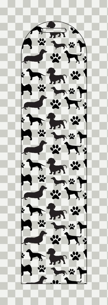 Dachshund Silhouette Pattern Dog Paw Print minimalist black transparency and detail preview thumbnail