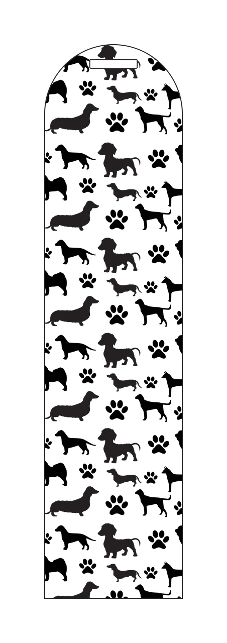 Dachshund Silhouette Pattern Dog Paw Print minimalist black
