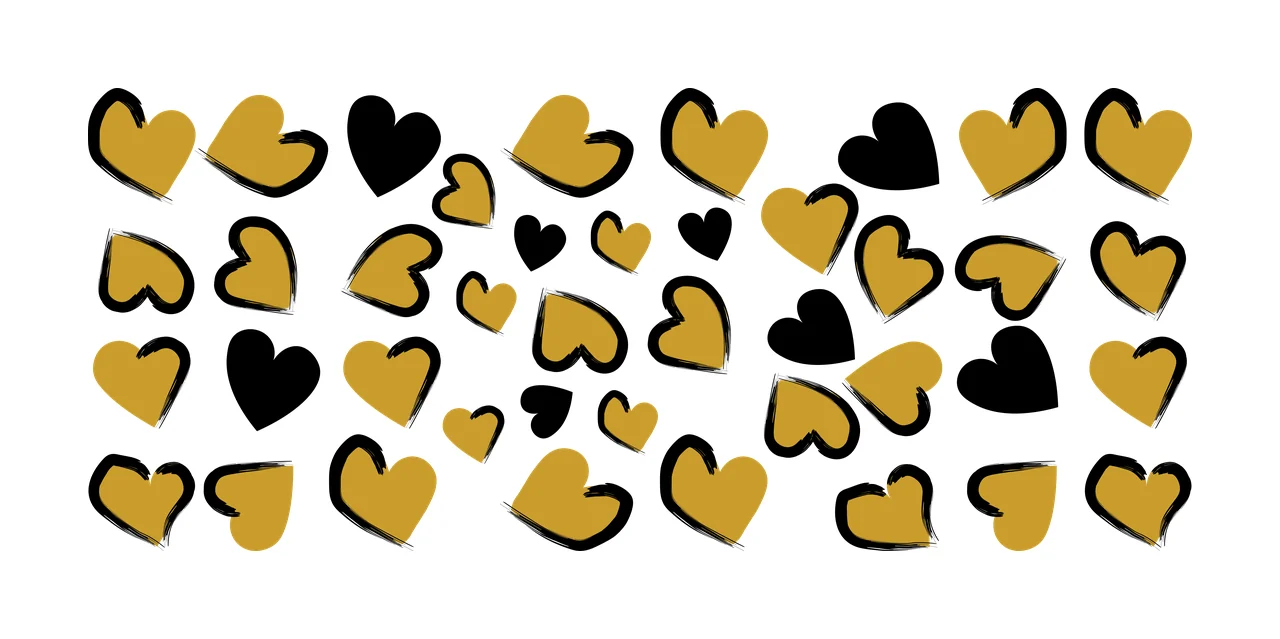 Can Glass Wrap Heart Shape Scatter Pattern scattering hand drawn