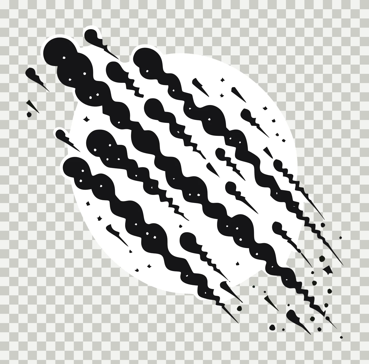 Circle With Claw Mark Graphic Design scratching marks black transparency and detail preview thumbnail