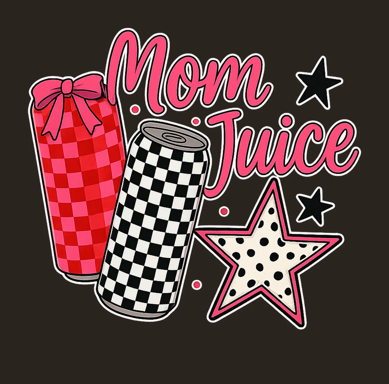 Mom Juice checkered dalmatian coquette bow ORIGINAL She Just contrast preview thumbnail