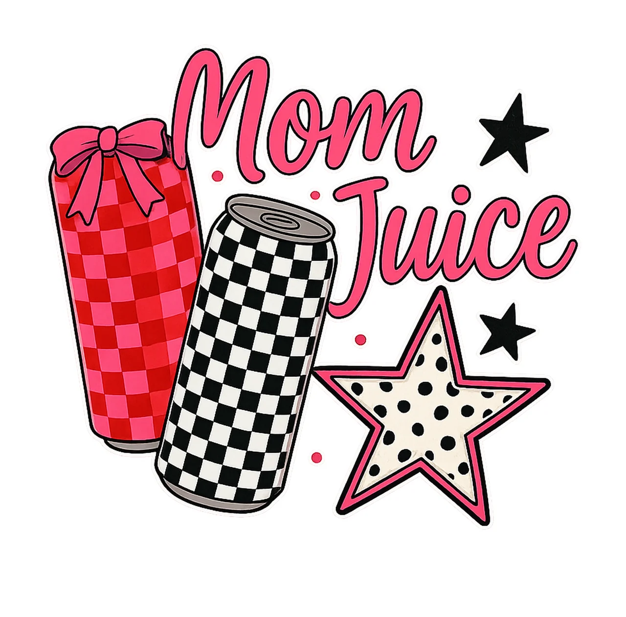 Mom Juice checkered dalmatian coquette bow ORIGINAL She Just